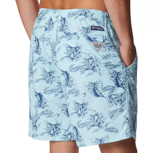 Columbia Mens Super Backcast Water ShortSpring Blue Sails Away Print