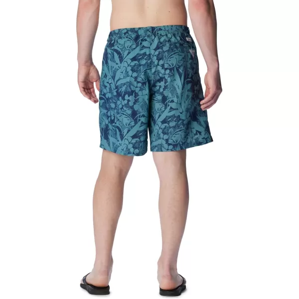 Columbia Mens Super Backcast Water ShortTranquil Teal Basstyle Print