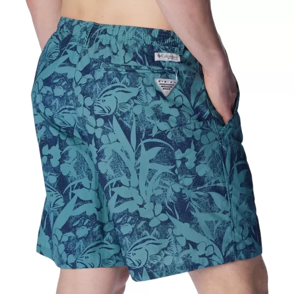 Columbia Mens Super Backcast Water ShortTranquil Teal Basstyle Print