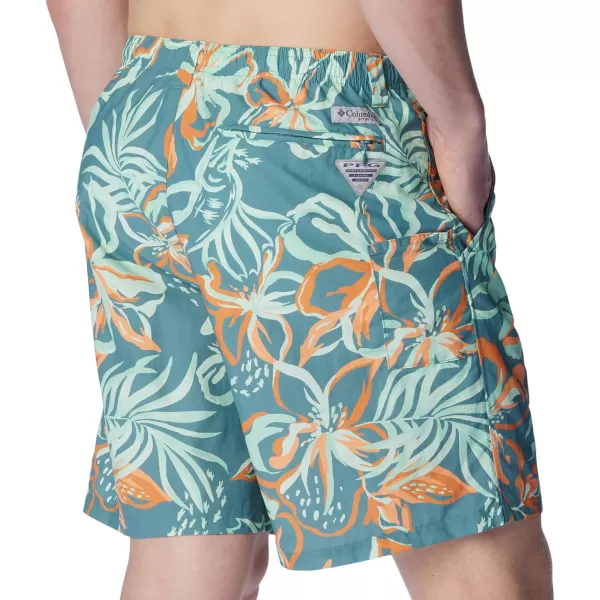 Columbia Mens Super Backcast Water ShortTranquil Teal Wildwaters Print