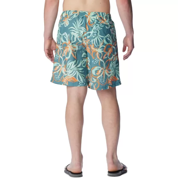 Columbia Mens Super Backcast Water ShortTranquil Teal Wildwaters Print