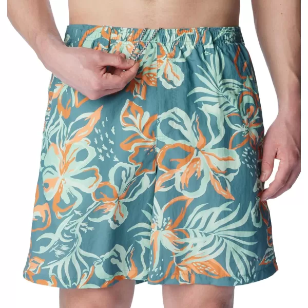 Columbia Mens Super Backcast Water ShortTranquil Teal Wildwaters Print