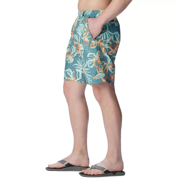 Columbia Mens Super Backcast Water ShortTranquil Teal Wildwaters Print