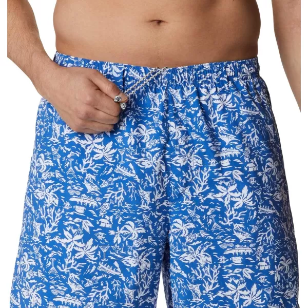 Columbia Mens Super Backcast Water ShortVivid Blue Kona Print