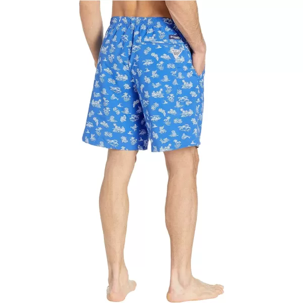 Columbia Mens Super Backcast Water ShortVivid Blue Mermaids N Marlins Print