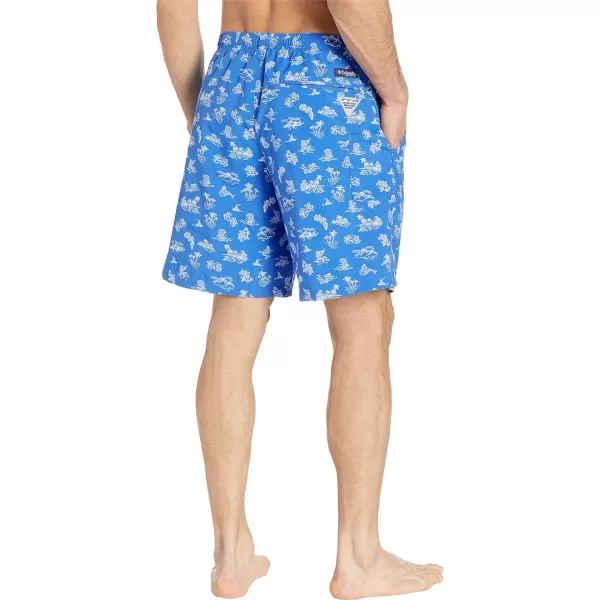 Columbia Mens Super Backcast Water ShortVivid Blue Mermaids N Marlins Print