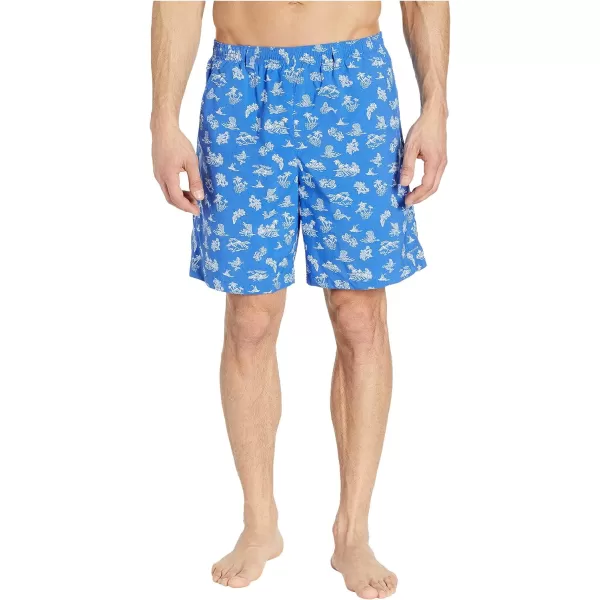 Columbia Mens Super Backcast Water ShortVivid Blue Mermaids N Marlins Print