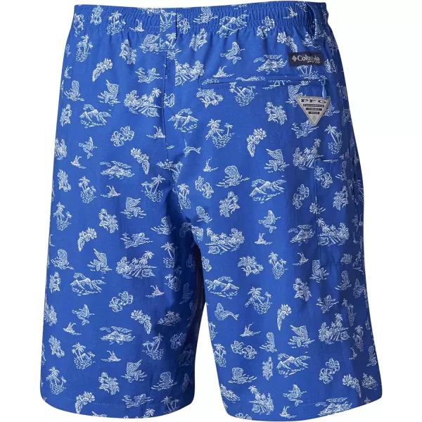 Columbia Mens Super Backcast Water ShortVivid Blue Mermaids N Marlins Print