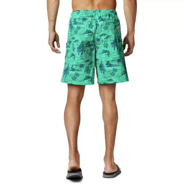 Columbia Mens Super Backcast Water ShortWinter Green Polynesian Print