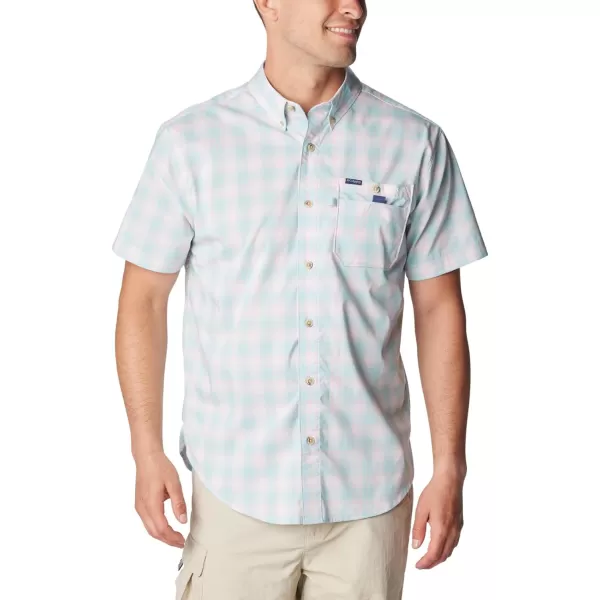 Columbia Mens Super Bonefish Short Sleeve ShirtCocoa Butter Reel Stripe