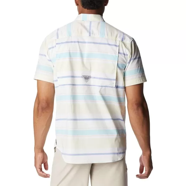 Columbia Mens Super Bonefish Short Sleeve ShirtCocoa Butter Reel Stripe