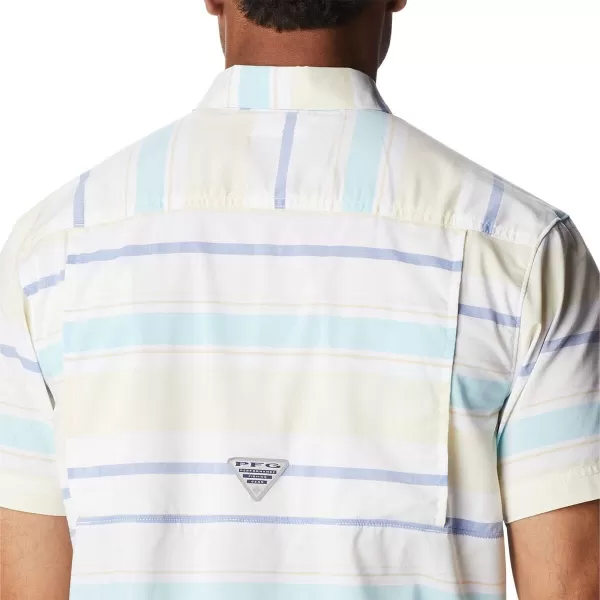 Columbia Mens Super Bonefish Short Sleeve ShirtCocoa Butter Reel Stripe