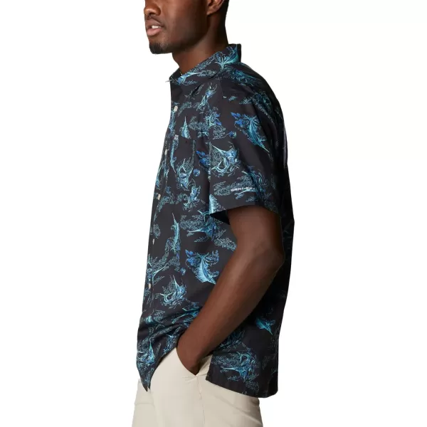 Columbia Mens Super Slack Tide ShirtBlack Sails Away Print