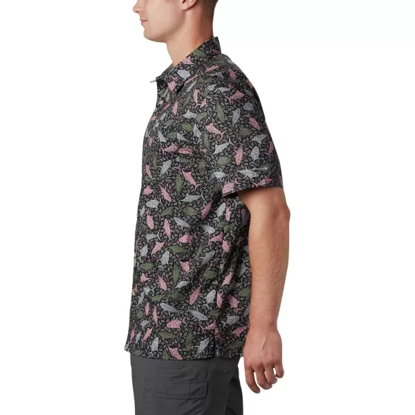 Columbia Mens Super Slack Tide ShirtBlack Tribal Fish Print