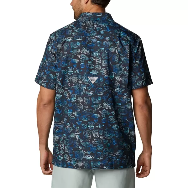 Columbia Mens Super Slack Tide ShirtBlack Tye Dye Print