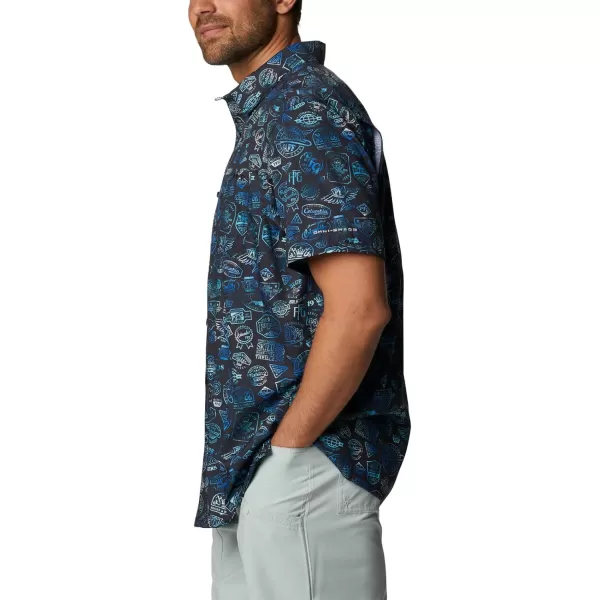 Columbia Mens Super Slack Tide ShirtBlack Tye Dye Print