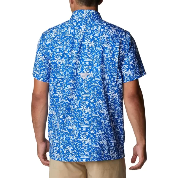 Columbia Mens Super Slack Tide ShirtBlue Macaw Kona Print