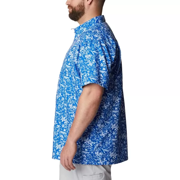 Columbia Mens Super Slack Tide ShirtBlue Macaw Kona Print