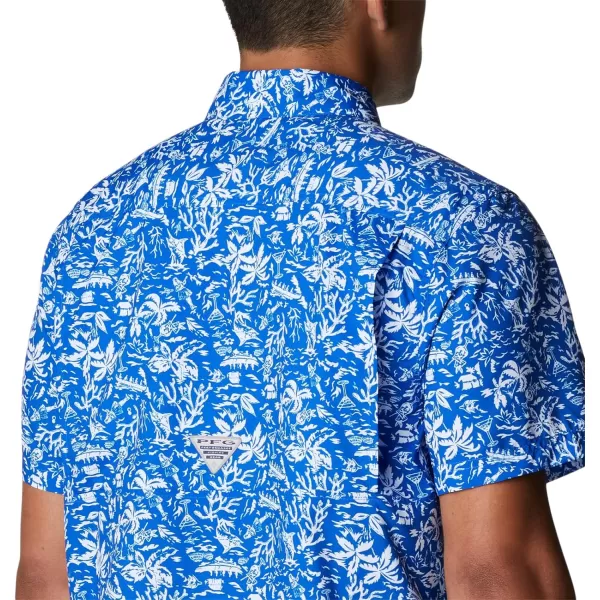 Columbia Mens Super Slack Tide ShirtBlue Macaw Kona Print