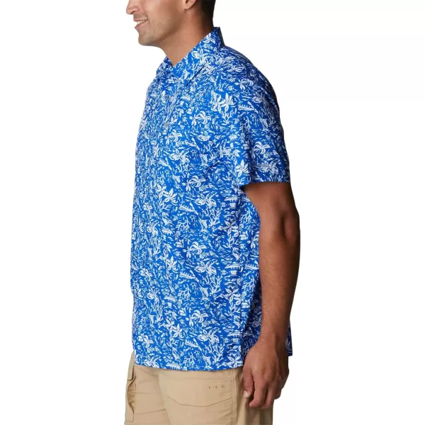 Columbia Mens Super Slack Tide ShirtBlue Macaw Kona Print