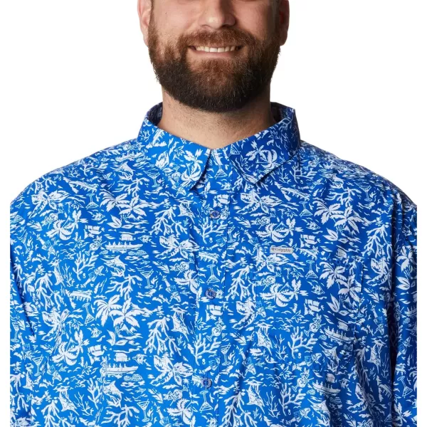 Columbia Mens Super Slack Tide ShirtBlue Macaw Kona Print