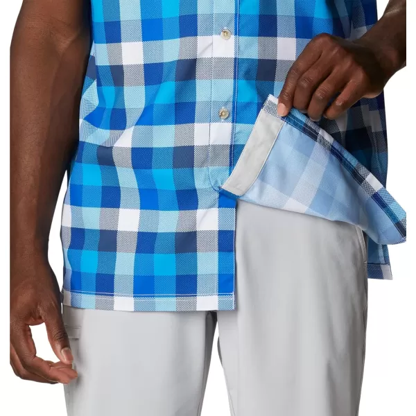 Columbia Mens Super Slack Tide ShirtBlue Macaw Multi Gingham