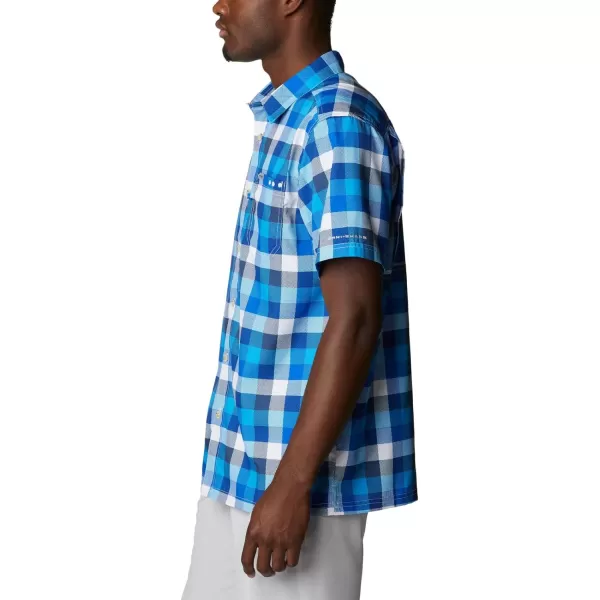 Columbia Mens Super Slack Tide ShirtBlue Macaw Multi Gingham