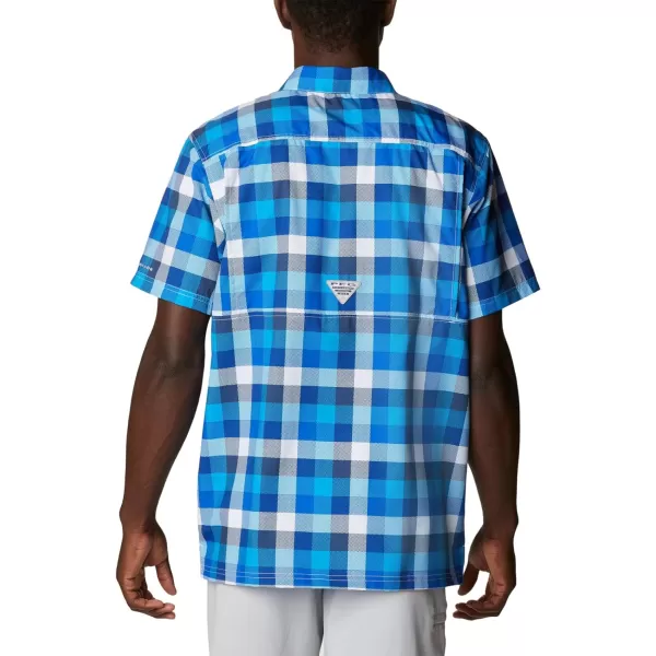 Columbia Mens Super Slack Tide ShirtBlue Macaw Multi Gingham