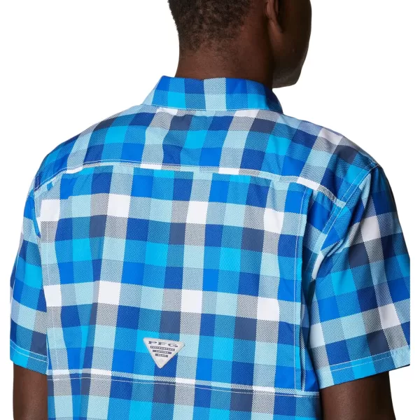 Columbia Mens Super Slack Tide ShirtBlue Macaw Multi Gingham