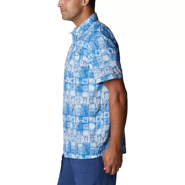 Columbia Mens Super Slack Tide ShirtBlue Macaw Trout Batik