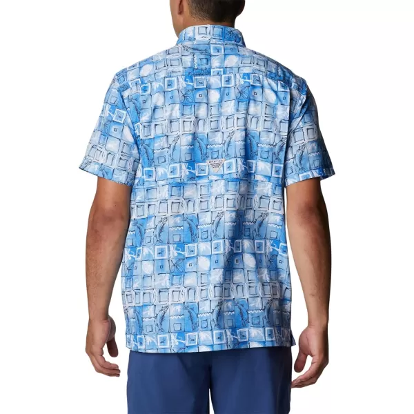 Columbia Mens Super Slack Tide ShirtBlue Macaw Trout Batik