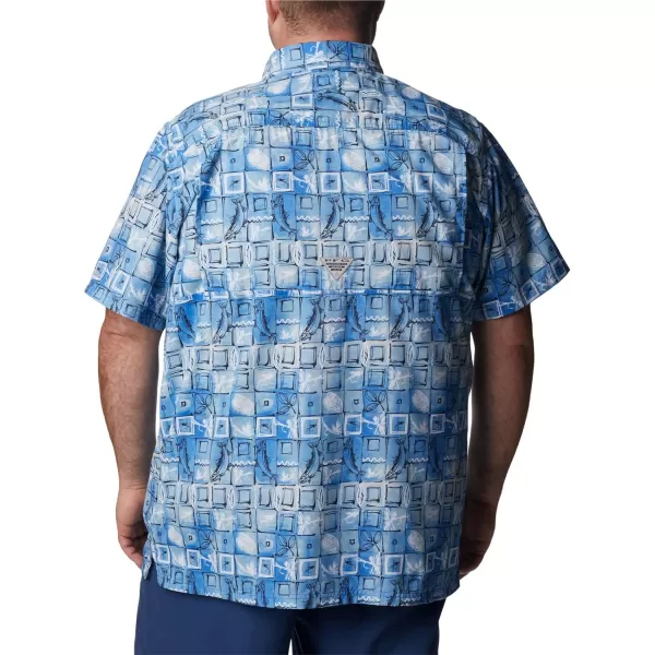 Columbia Mens Super Slack Tide ShirtBlue Macaw Trout Batik