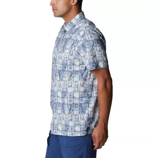 Columbia Mens Super Slack Tide ShirtBluestone Trout Batik