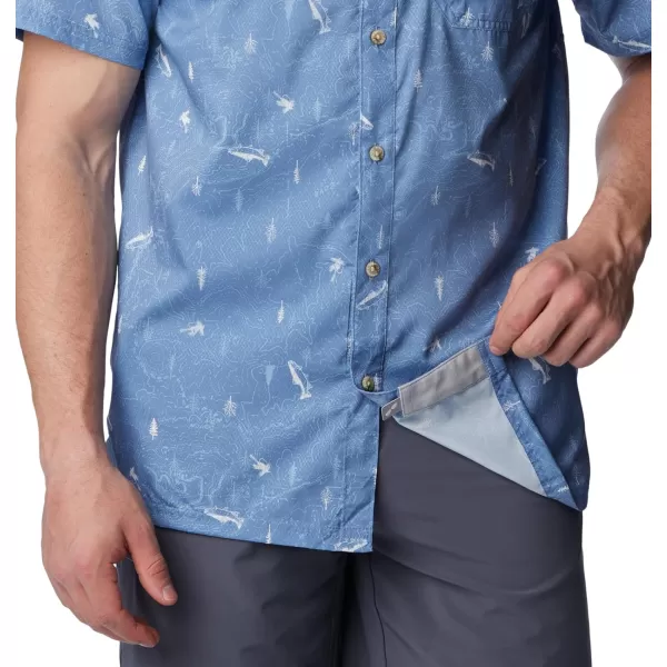 Columbia Mens Super Slack Tide ShirtBluestone Trout N About Print