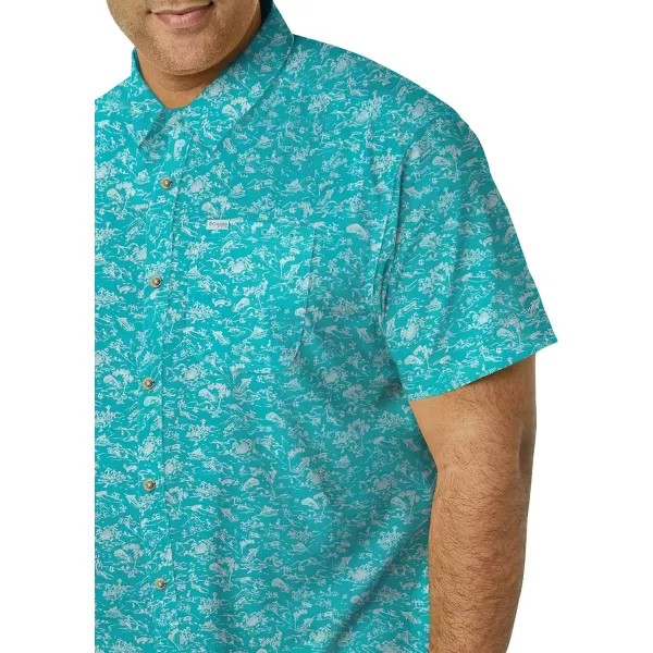 Columbia Mens Super Slack Tide ShirtBright Aqua Gamefish Print