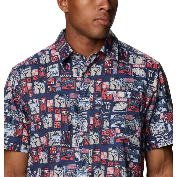 Columbia Mens Super Slack Tide ShirtCarbon Martinis and Lies Print