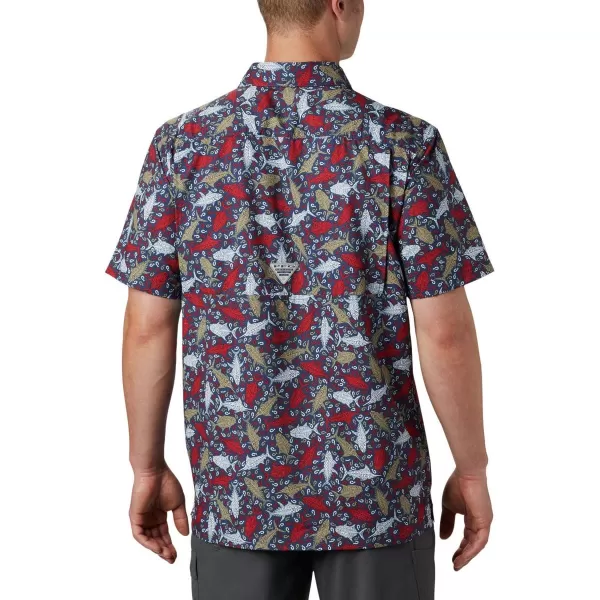 Columbia Mens Super Slack Tide ShirtCarbon Tribal Fish Print