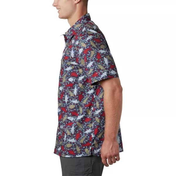 Columbia Mens Super Slack Tide ShirtCarbon Tribal Fish Print