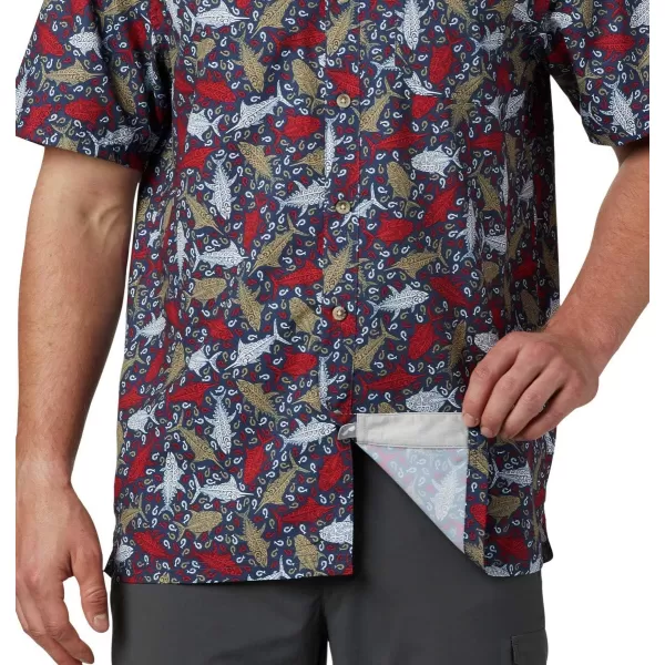 Columbia Mens Super Slack Tide ShirtCarbon Tribal Fish Print