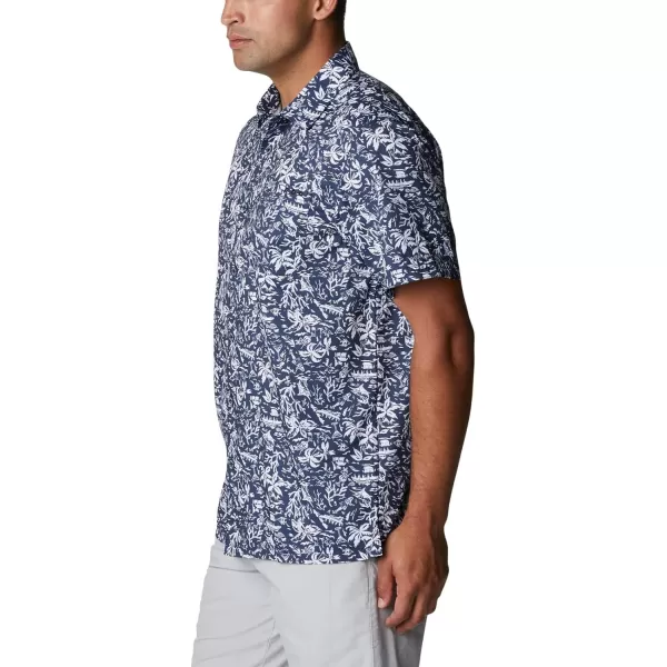 Columbia Mens Super Slack Tide ShirtCollegiate Navy Kona Print