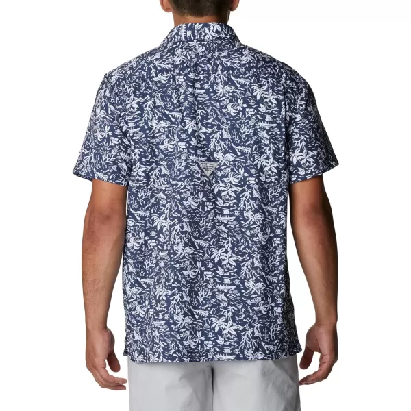 Columbia Mens Super Slack Tide ShirtCollegiate Navy Kona Print