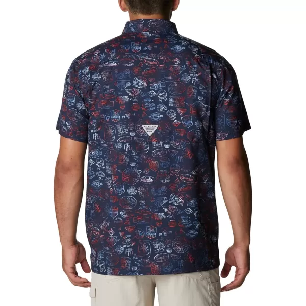 Columbia Mens Super Slack Tide ShirtCollegiate Navy Tye Dye Print