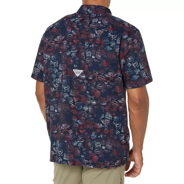 Columbia Mens Super Slack Tide ShirtCollegiate Navy Tye Dye Print