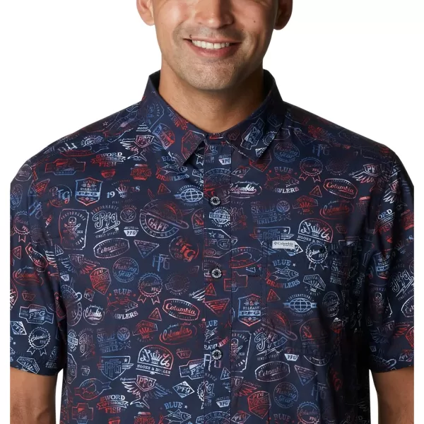 Columbia Mens Super Slack Tide ShirtCollegiate Navy Tye Dye Print