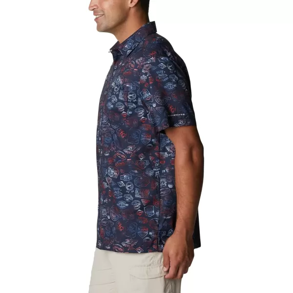 Columbia Mens Super Slack Tide ShirtCollegiate Navy Tye Dye Print