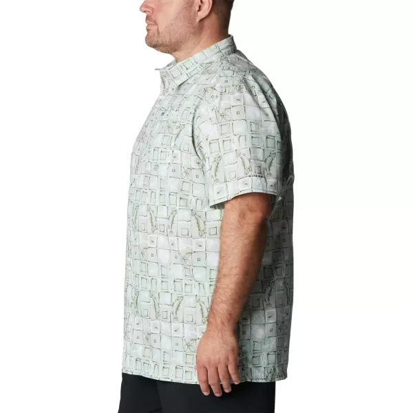 Columbia Mens Super Slack Tide ShirtCool Green Trout Batik