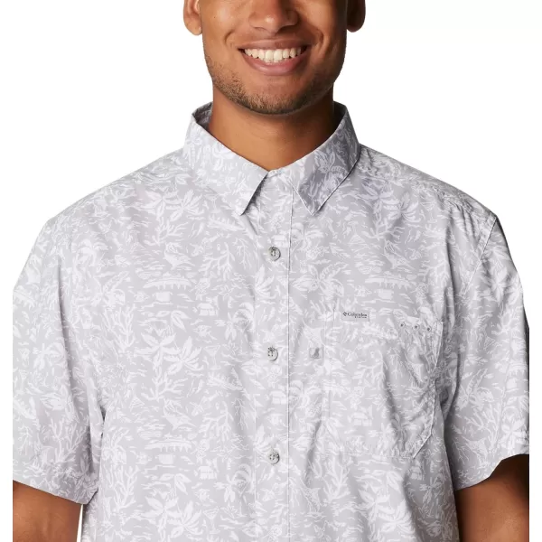 Columbia Mens Super Slack Tide ShirtCool Grey Kona Print