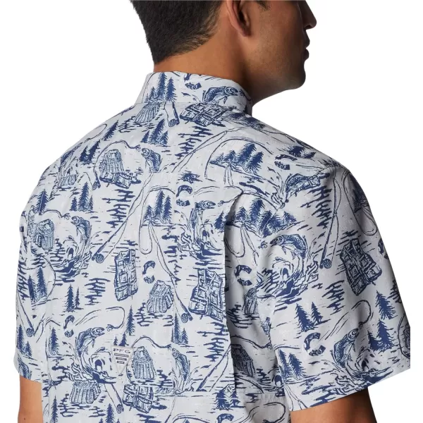 Columbia Mens Super Slack Tide ShirtCool Grey Pfg Origins Print