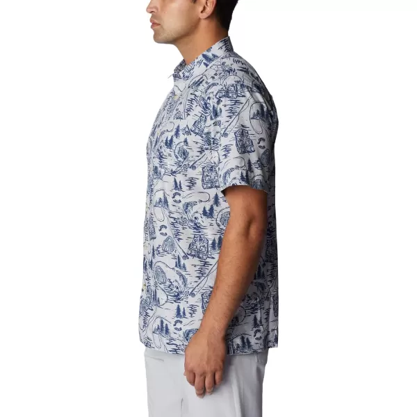 Columbia Mens Super Slack Tide ShirtCool Grey Pfg Origins Print