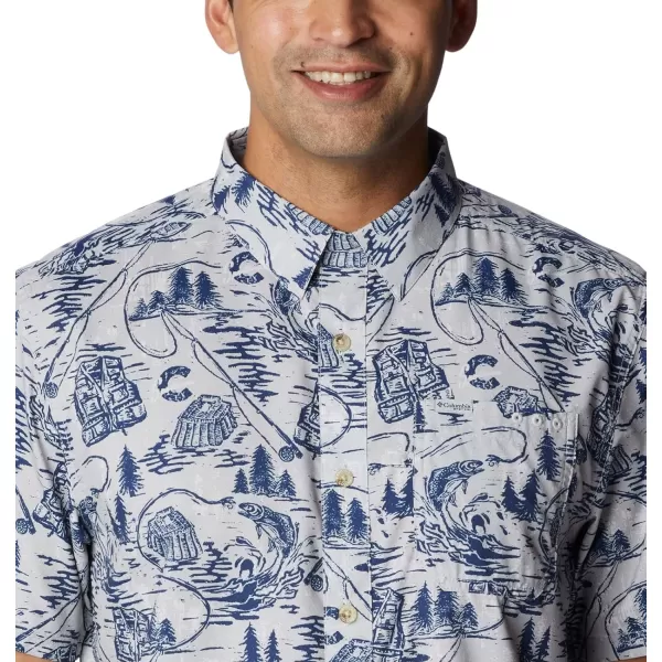 Columbia Mens Super Slack Tide ShirtCool Grey Pfg Origins Print